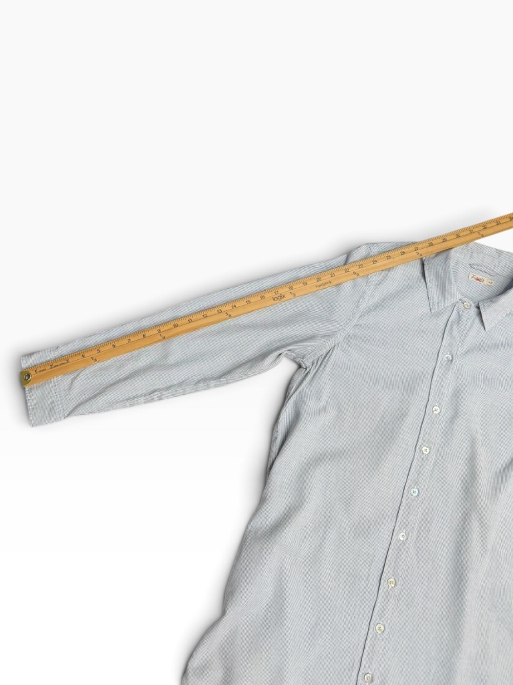 Faherty Pinstripe Shirt Dress Womens M Blue White Cotton Lyocell Button Front - Picture 9 of 10